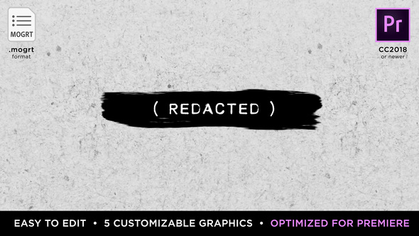 Redacted Titles | MOGRT for Premiere Pro
