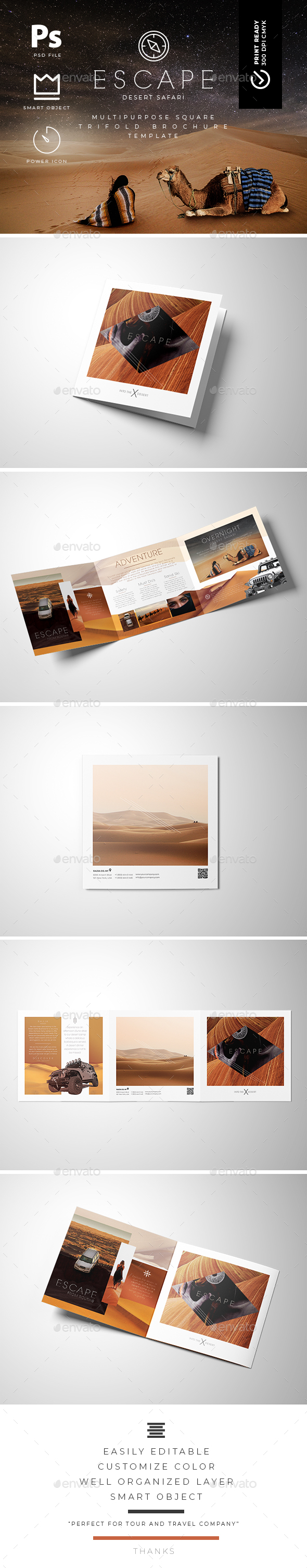 Square Trifold Brochure Template - Brochures Print Templates