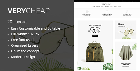 Verycheap eCommerce PSD Template