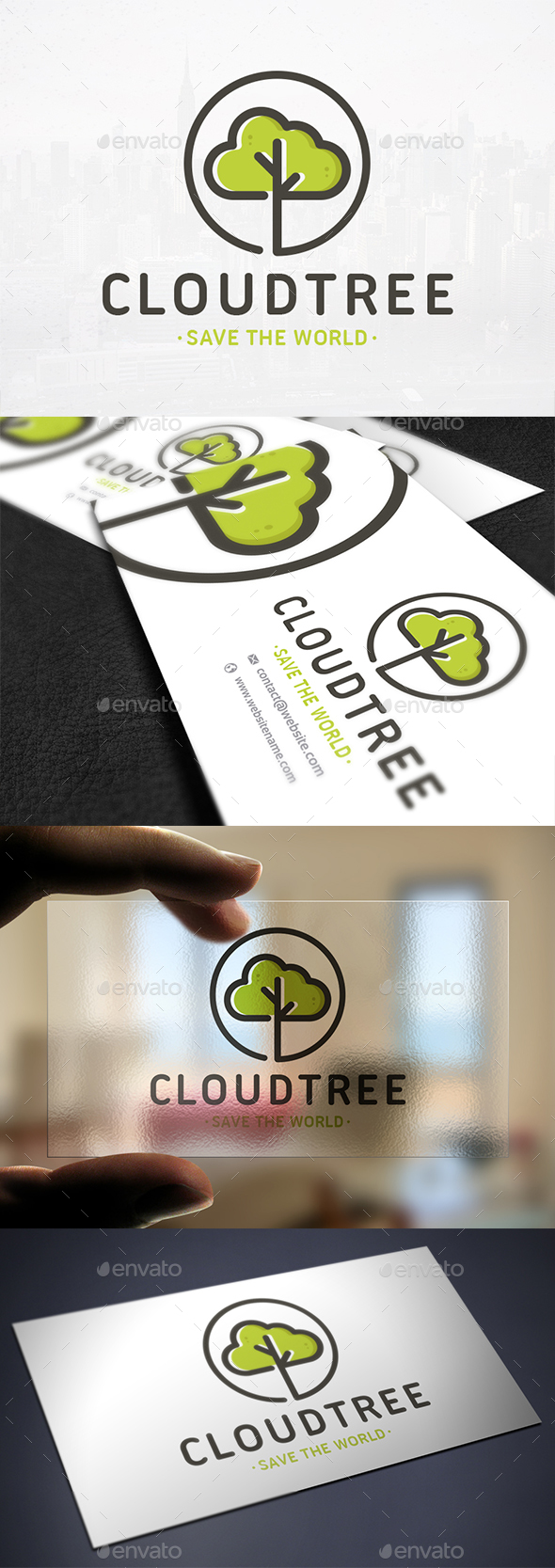 Cloud Tree Logo Template - Nature Logo Templates