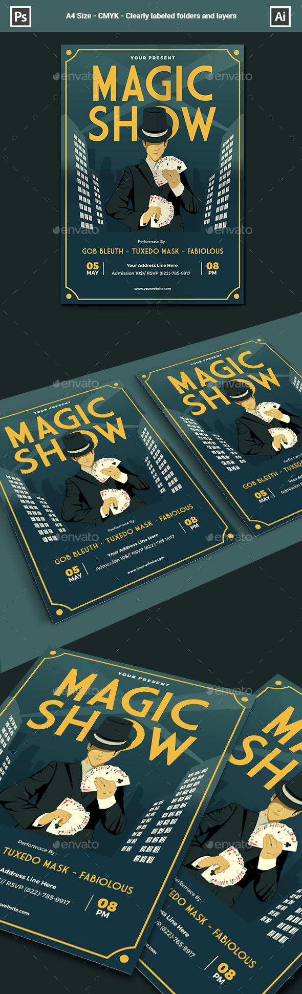 Magic Show Flyer / Poster Template - Events Flyers