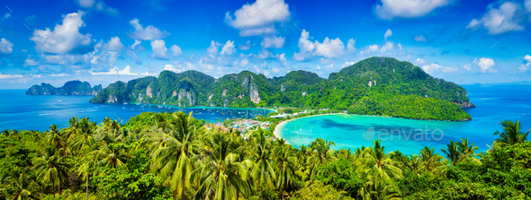 Panorama of tropical islands - Stock Photo - Images