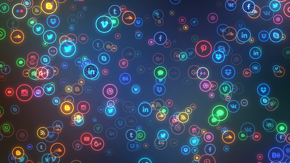 Neon Social Networks Icons