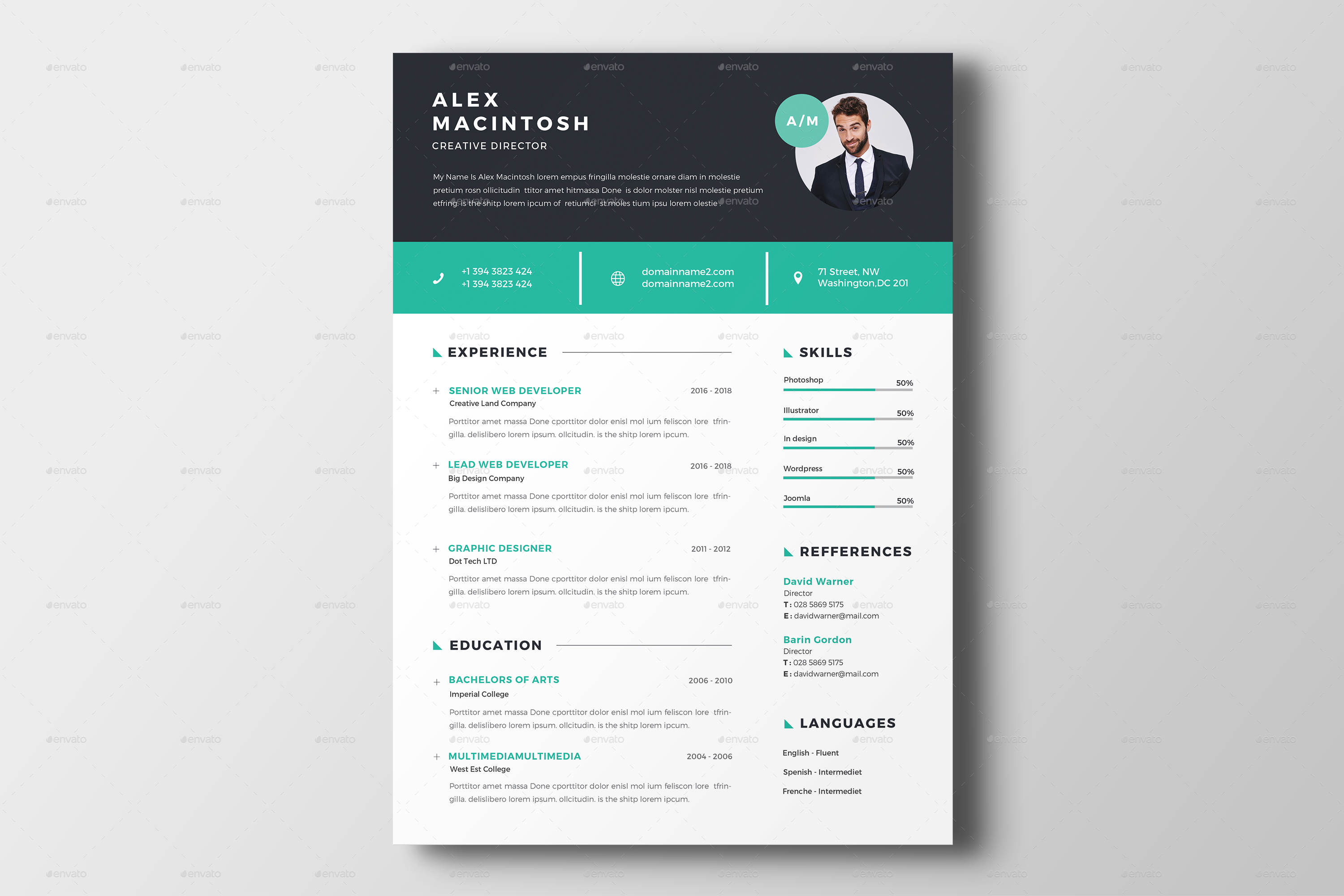 Resume & Cover Letter by DesignsTemplate | GraphicRiver