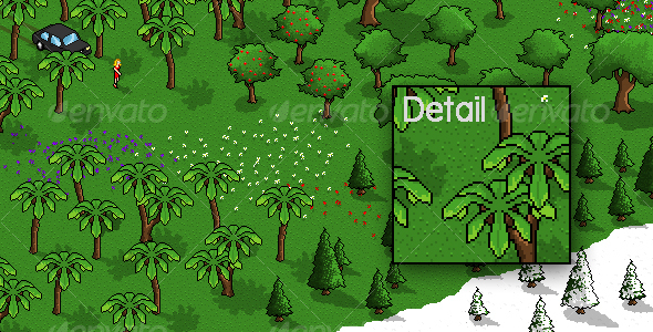 Pixel Art Trees and Flowers Pack - Scenes Illustrations