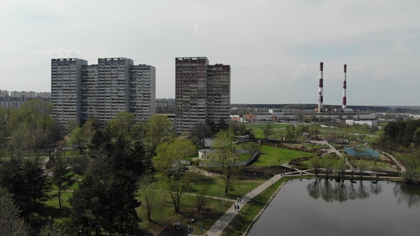 View of Zelenograd Administrative District of Moscow, Russia