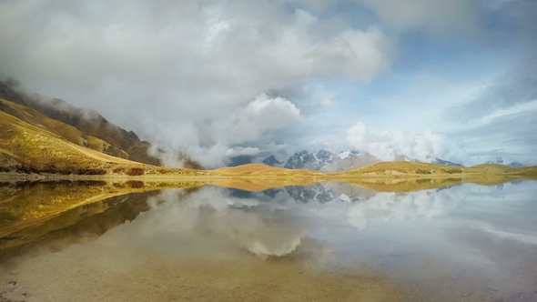Amazingly Sunny Day at Koruldi Lakes, Upper Svaneti, Mestia Near Ushba Pass