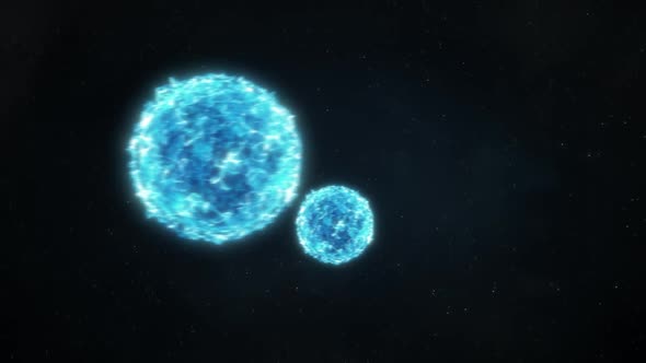 Binary Stars Orbiting - Blue