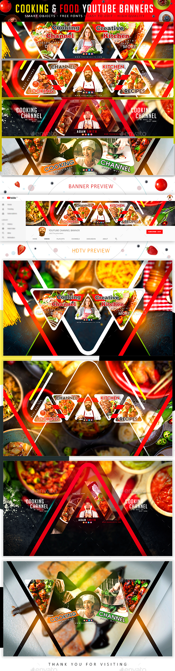 Cooking & Food YouTube Banners - YouTube Social Media