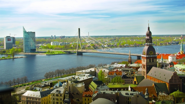 View of the Center of Riga From the Church of St. Peter, Latvia