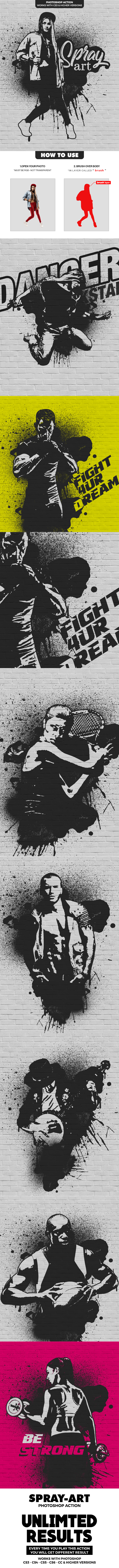 Spray Art Photoshop Action - Photo Effects Actions