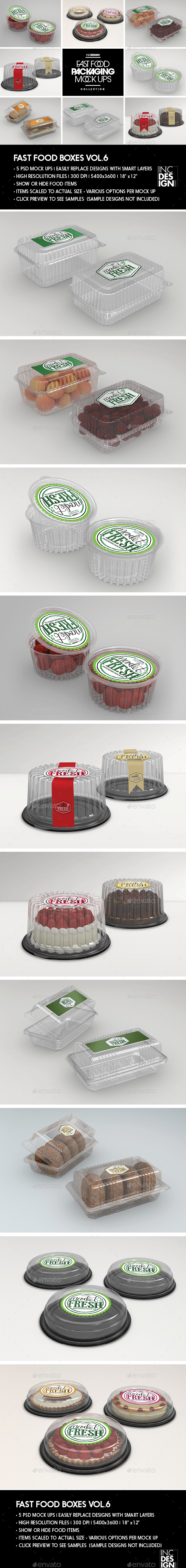 Fast Food Boxes Vol.6:Take Out Packaging Mock Ups - Food and Drink Packaging