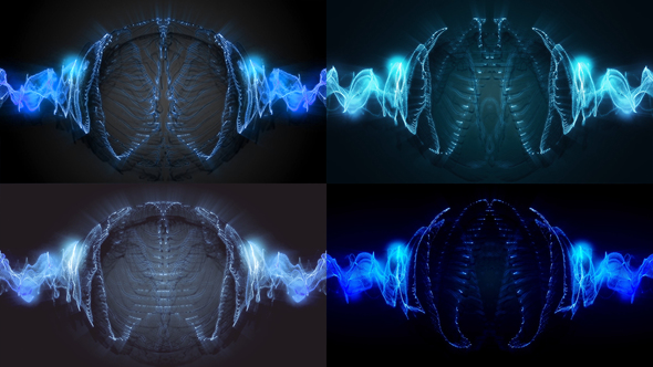 Blue Particles Audio Spectrum Background Loop