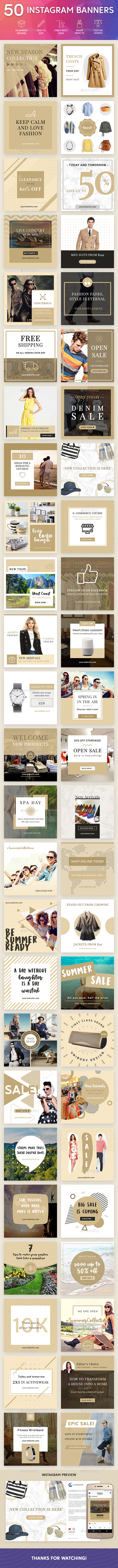 Instagram Banners - Social Media Web Elements