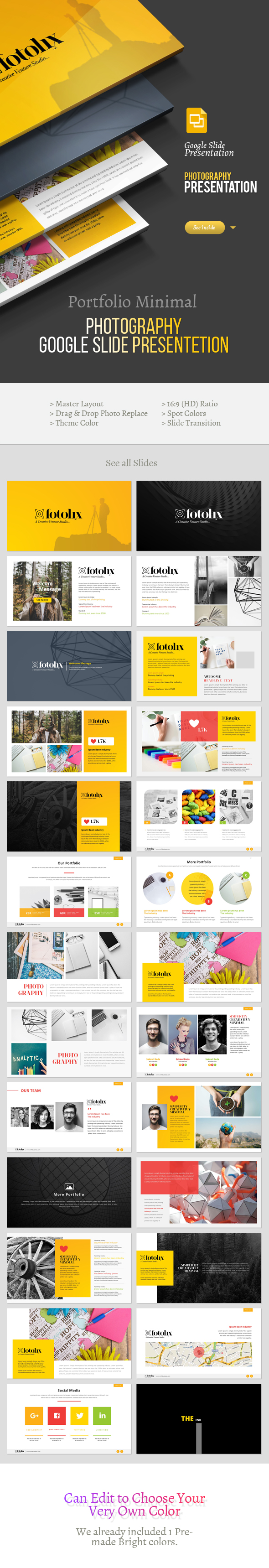 Portfolio & Photography Google Slide Presentation - Google Slides Presentation Templates