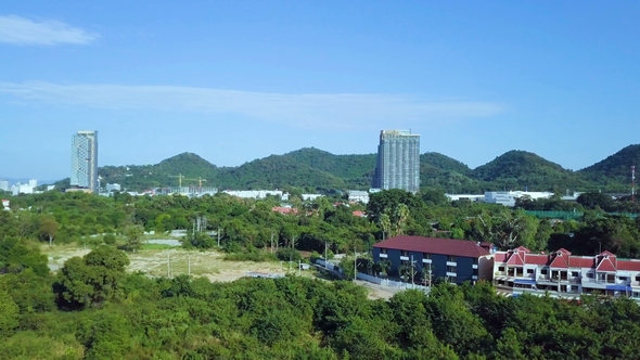 Flat Profile Aerial Footage of Sriracha Bay