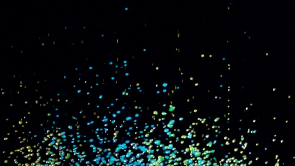 Water Drops in the Form of Colorful Balls Rise Up. Black Background ...