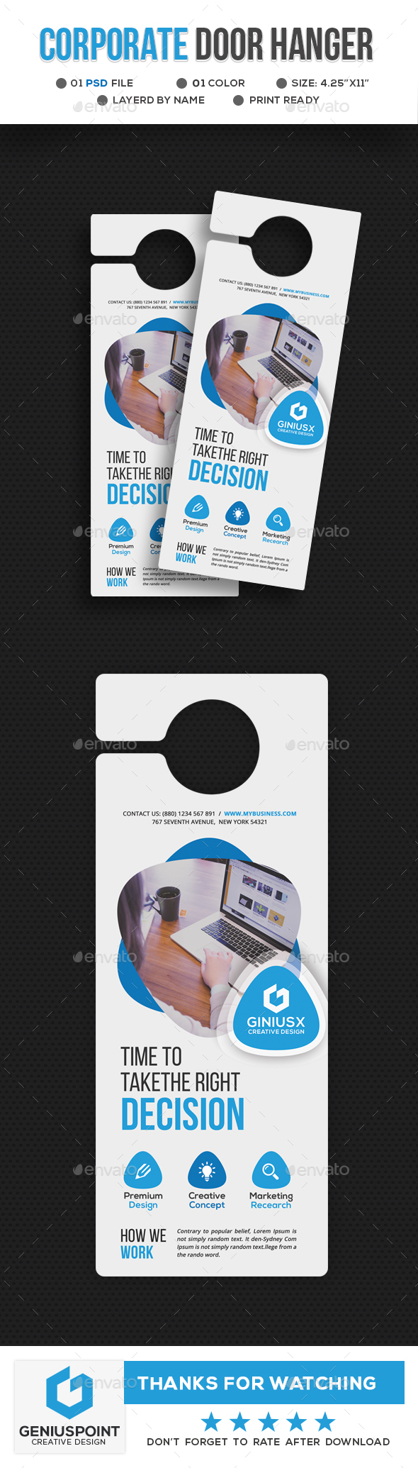 Corporate Door Hanger - Miscellaneous Print Templates