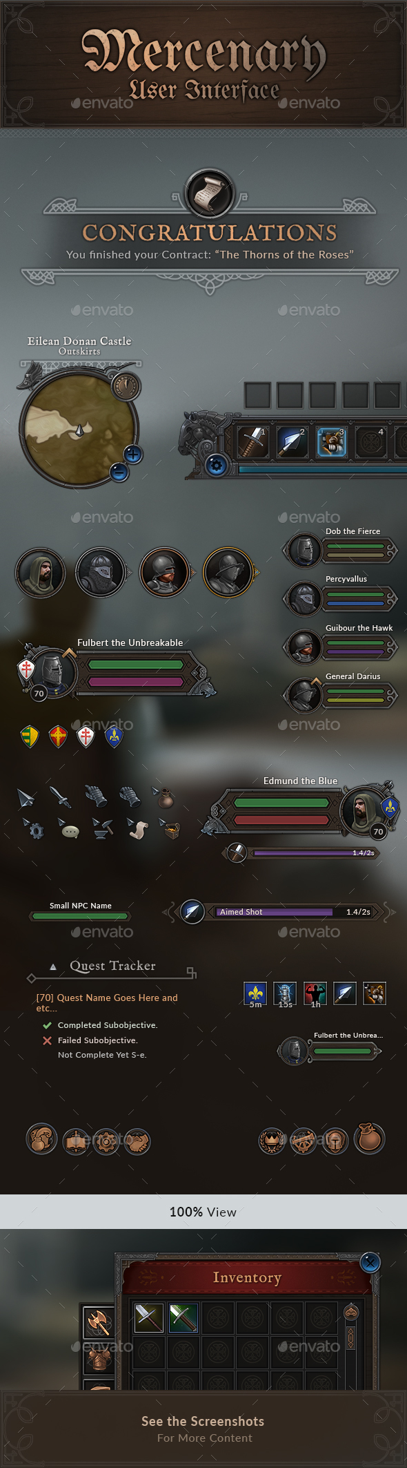 Mercenary - RPG User Interface - User Interfaces Game Assets
