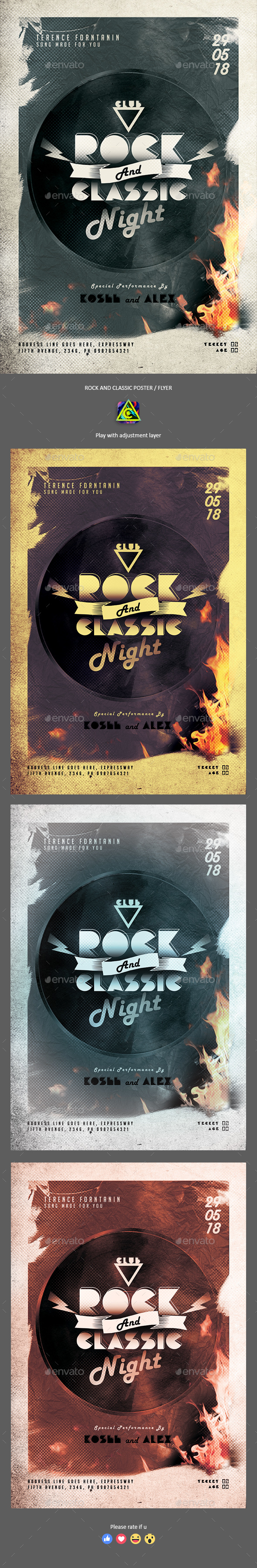 Rock and Classic Poster / Flyer - Clubs & Parties Events