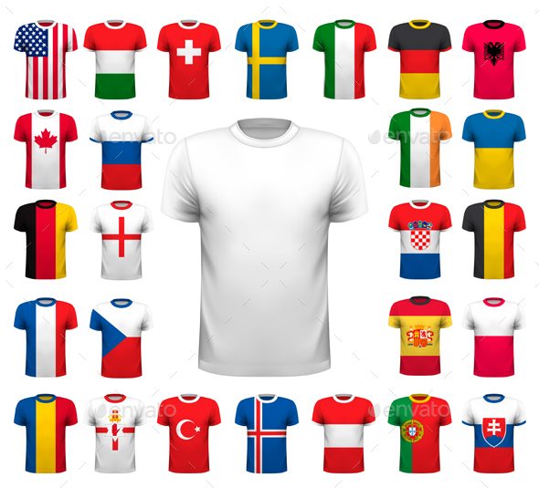 Collection Of Various Soccer Jerseys, Vector - Sports/Activity Conceptual