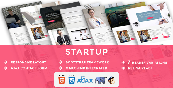 Startup - Multipurpose Responsive HTML Landing Pages