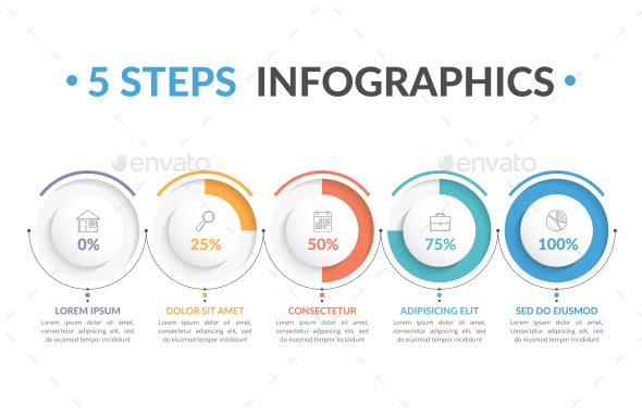 Process Diagram with 5 Steps - Infographics