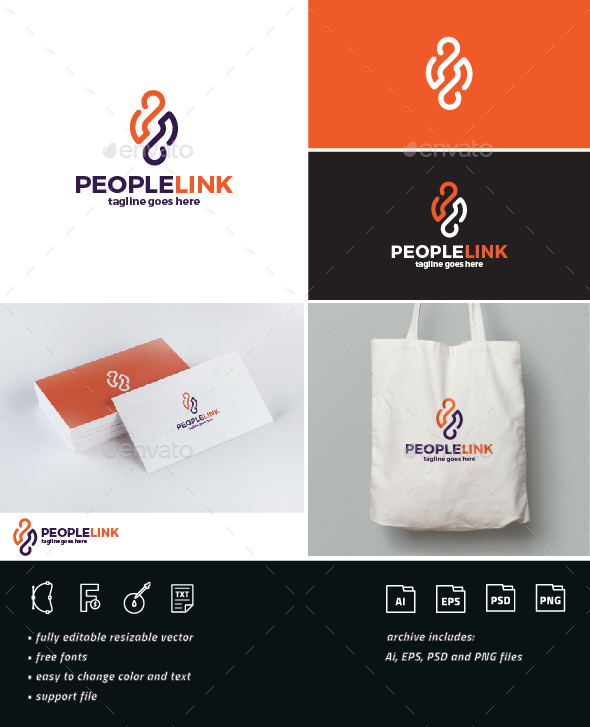 People Link Logo - Humans Logo Templates