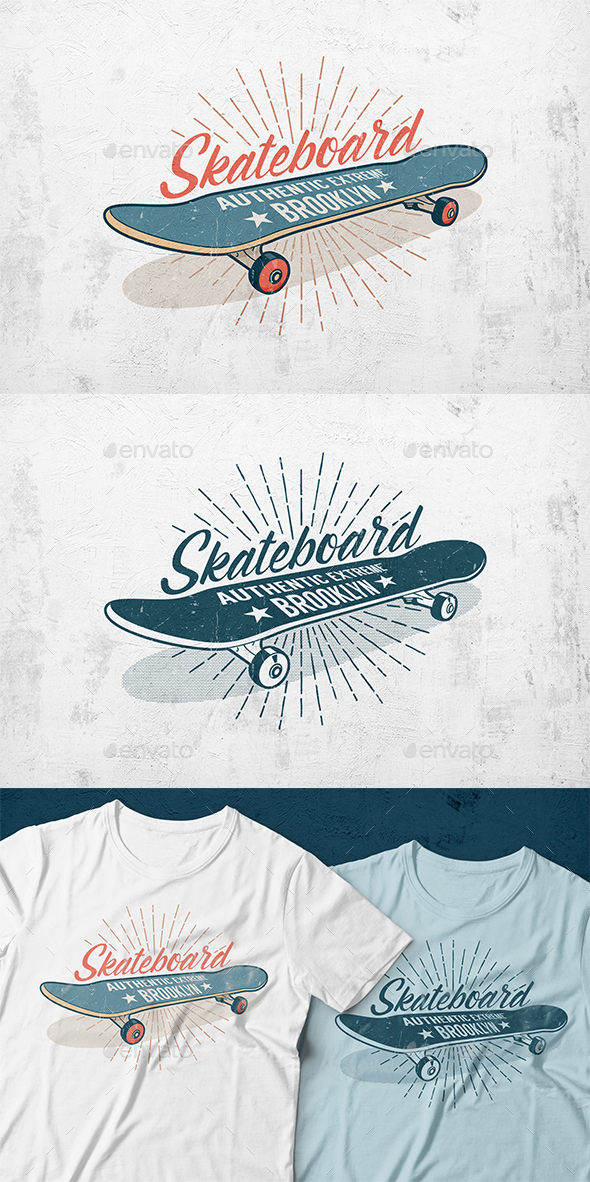 Skateboard Retro Print - Sports/Activity Conceptual