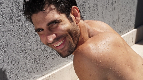 Handsome Poolside Guy alt