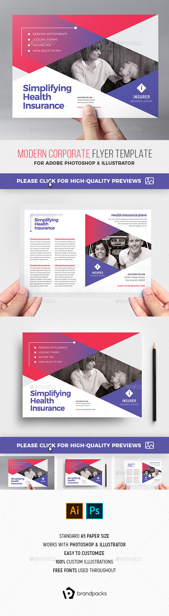 Modern Corporate Flyer Template by BrandPacks  GraphicRiver Pertaining To Half Page Flyer Template