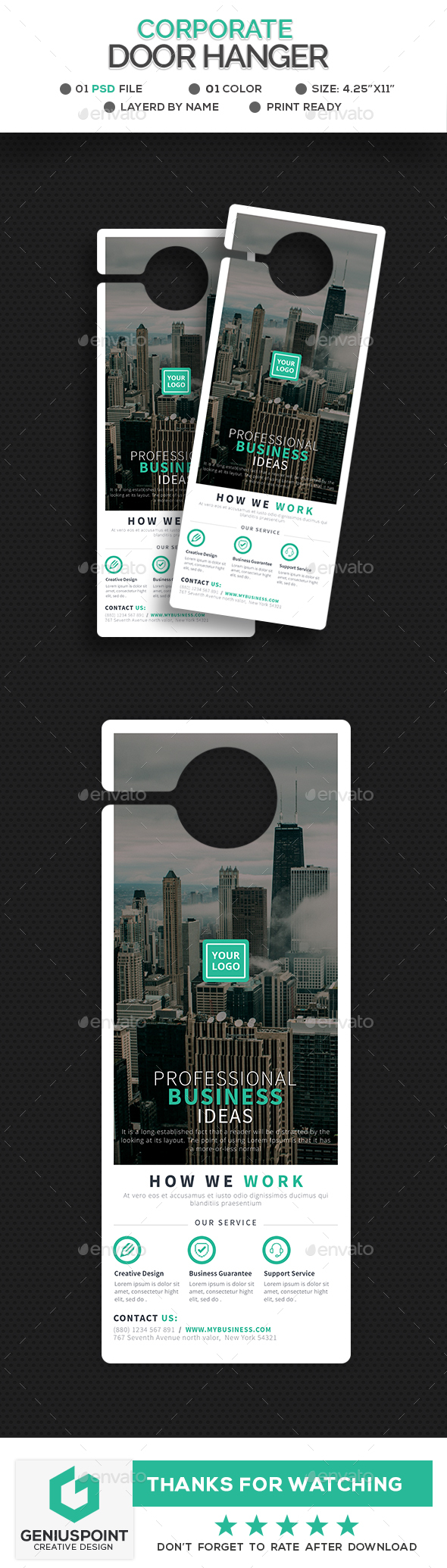 Corporate Door Hanger - Miscellaneous Print Templates