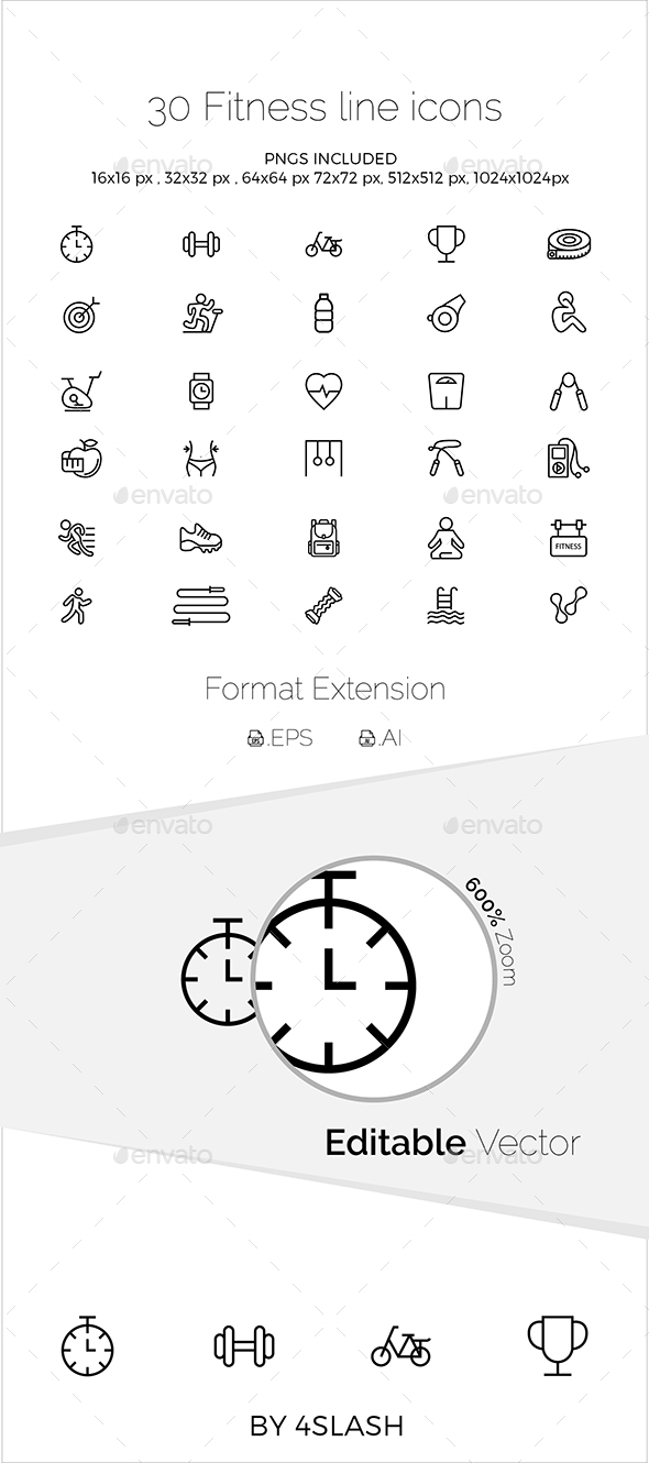 Fitness Line Icons - Icons