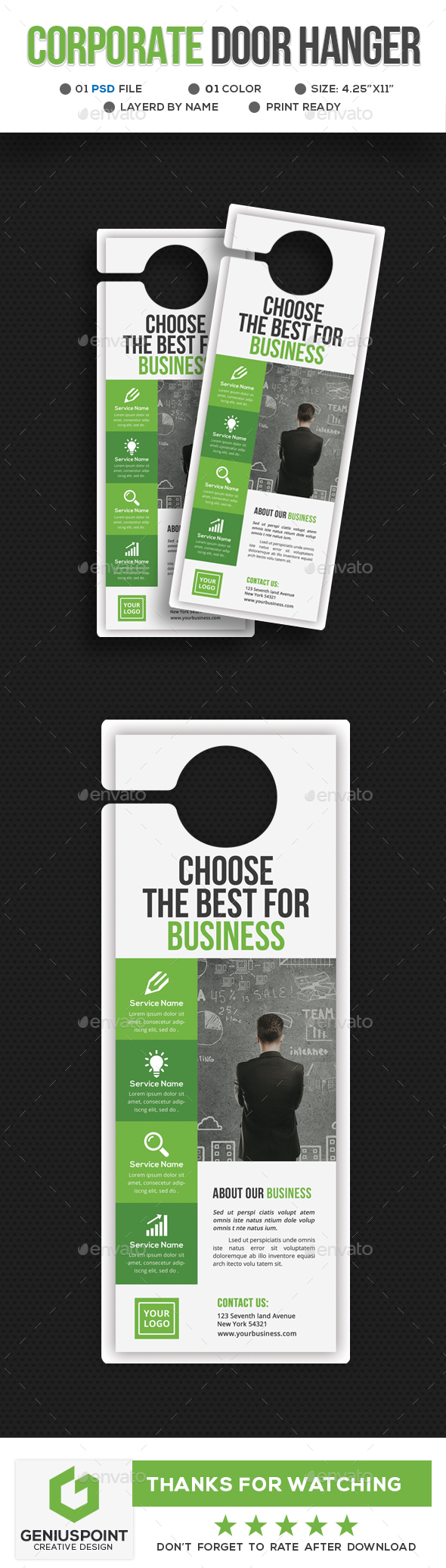 Corporate Door Hanger - Miscellaneous Print Templates
