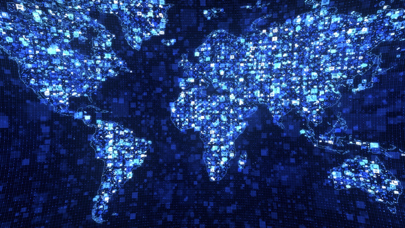 Network Communications World Map Background