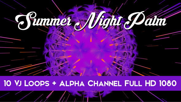 Summer Night Palm Vj Loops Pack alt