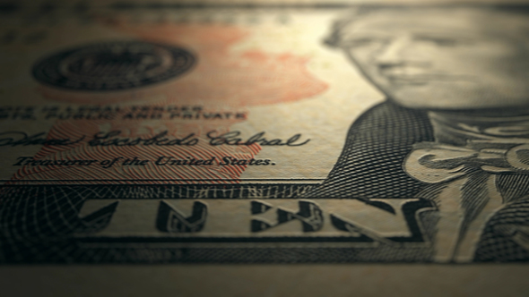 4K 10 Dollar Bill Front Close Up Macro Details Scan alt