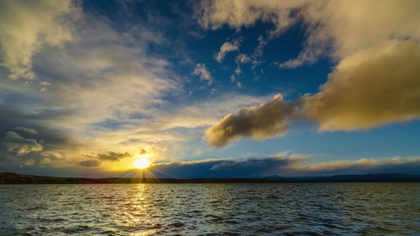 View on the Lake and Sky During Sunset at El Calafate Autumn in Patagonia, The Argentine Side