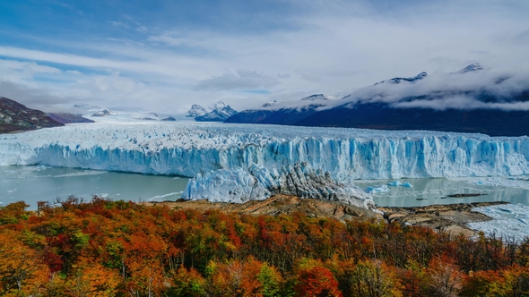 Glacier Perito Moreno in the Park Los Glaciares. Autumn in Patagonia, the Argentine Side