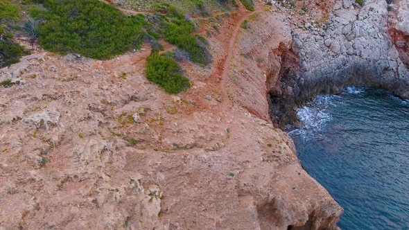 A View From the Air To the Coast and the Sea Near the City of Denia. District of Valencia, Spring