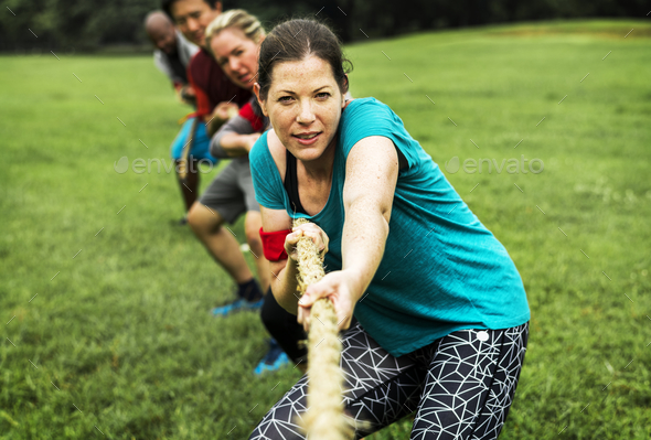 Team competing in tug of war Stock Photo by Rawpixel | PhotoDune