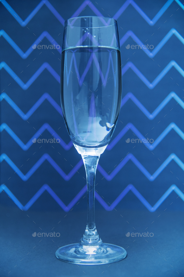 Glass of champagne on zig zga pattern background Stock Photo by Rawpixel
