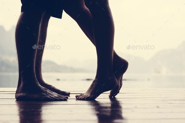 Traveling couple having a romantic moment - Stock Photo - Images