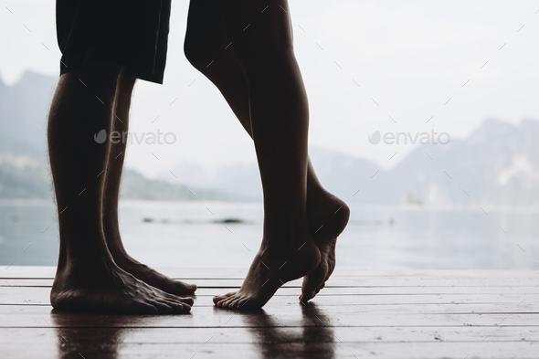 Traveling couple having a romantic moment - Stock Photo - Images
