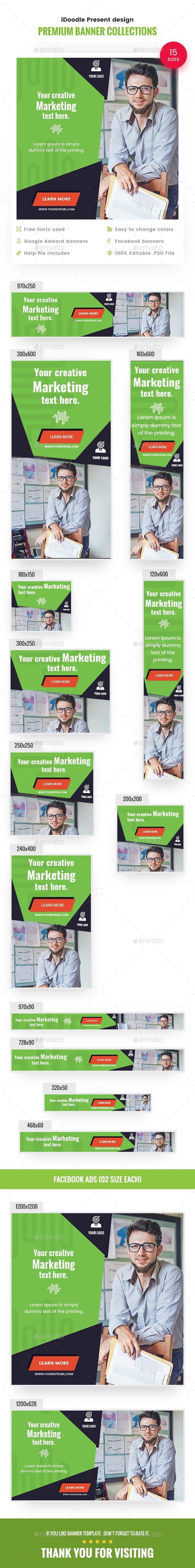 Multipurpose, Business, Startup Banners Ads - Banners & Ads Web Elements