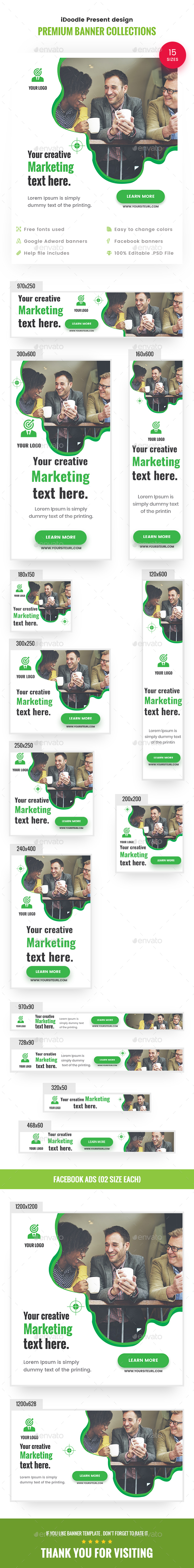 Multipurpose, Business, Startup Banners Ads - Banners & Ads Web Elements