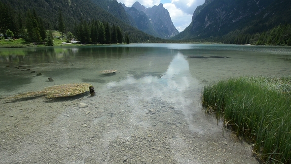 Lake Aerial View, a Suggestive Aerial Video Over a Beautiful Lake Close To the Water Near the