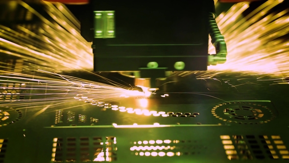 CNC Laser Cutting of Metal, Modern Industrial Technology. alt