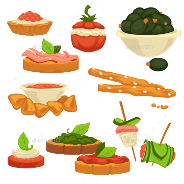Tasty Nutritious Snack with Vegetables and Sauces - Food Objects