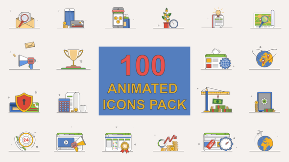 100+ Icons Pack - VideoHive 21867340